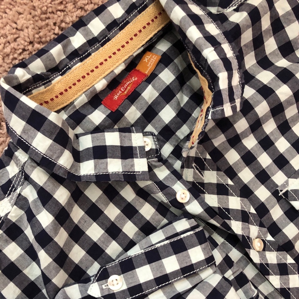 NWT Boys button down, dark and light blue